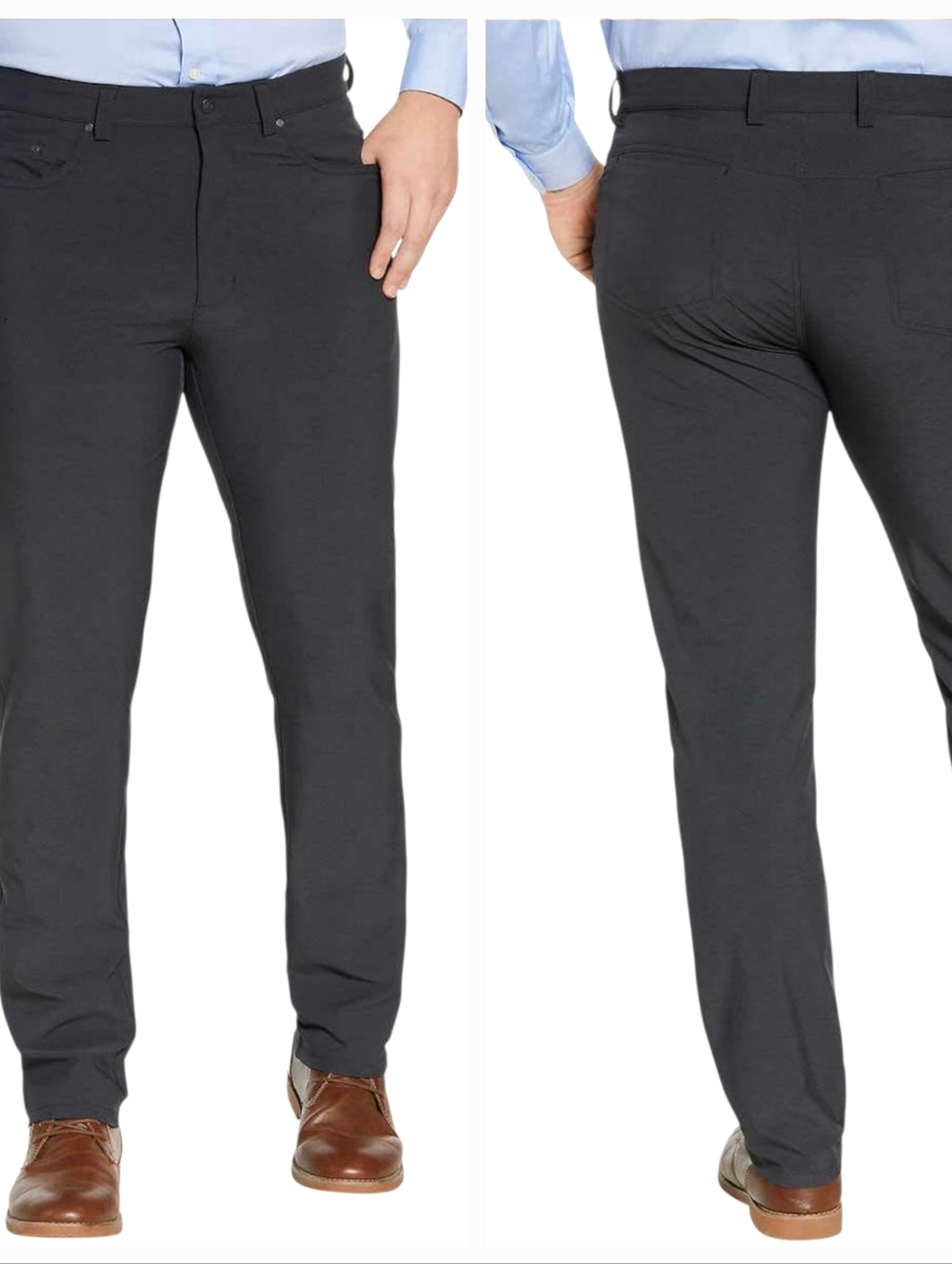 Greg Norman Men's Performance Stretch Ultimate 5-Pocket Pants, Black, Size 34×32